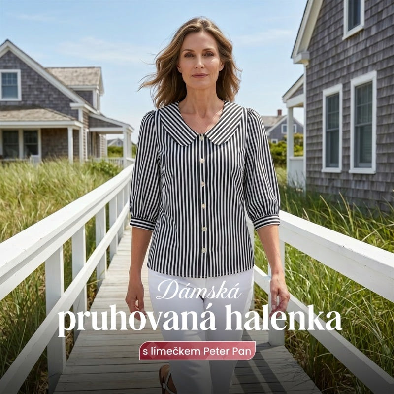🔥Letné dochádzajúce pruhovaná košeľa na gombíky