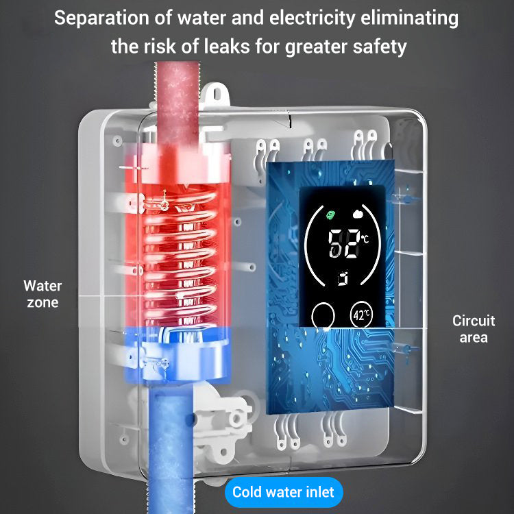🚿 Prietokový ohrievač vody s termostatom – Kompaktný a energeticky úsporný – Ideálny do sprchy, k umývadlu alebo do kuchyne – Stála teplota vody, jednoduchá inštalácia 💧