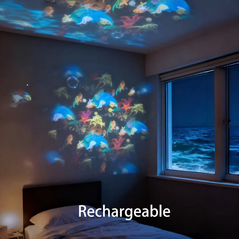 ✨Dynamicky rotujúce LED projektor