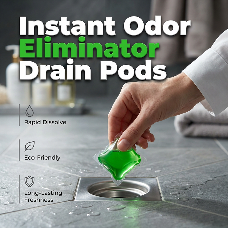 Drain Deodorizer Pods – Bio-enzýmový vzorec neutralizuje pachy pri zdroji. Okamžitá svieža vôňa bez agresívnych chemikálií. Rozlúčte sa s nepríjemnými pachmi.