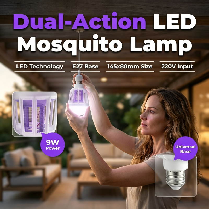 2-v-1 LED lampa proti komárom