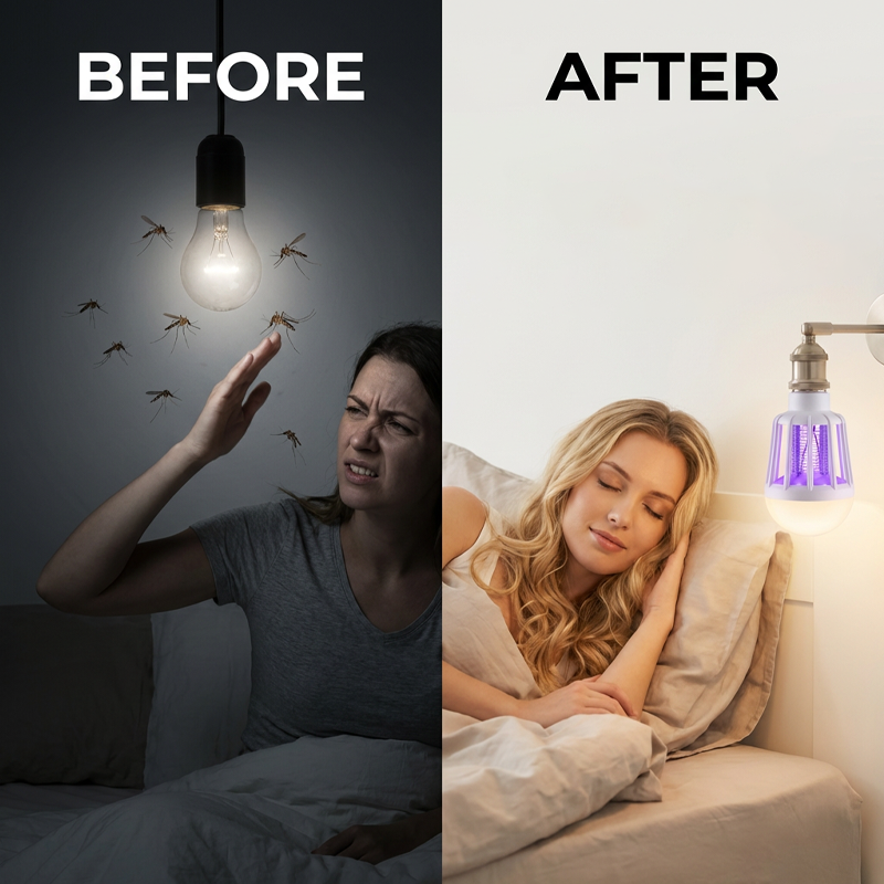 2-v-1 LED lampa proti komárom