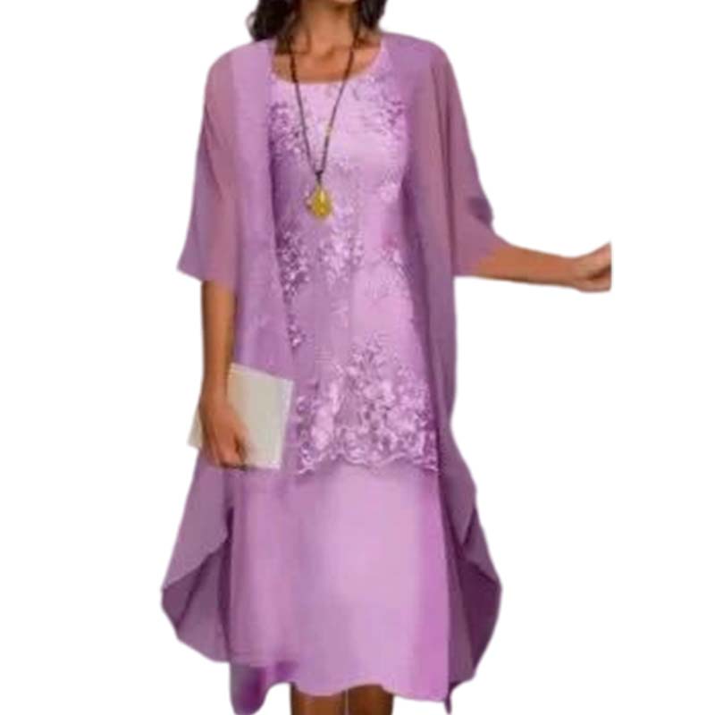 👗Dámsky spoločenský komplet s kolenovou sukňou a svetrom💜