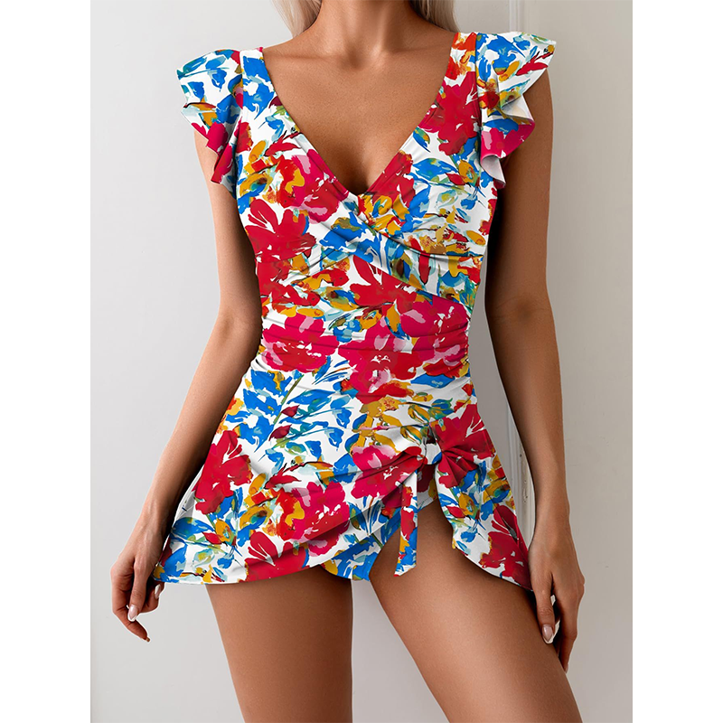 👗 Plavky s výstrihom do V a stiahnutým pásom 🌊