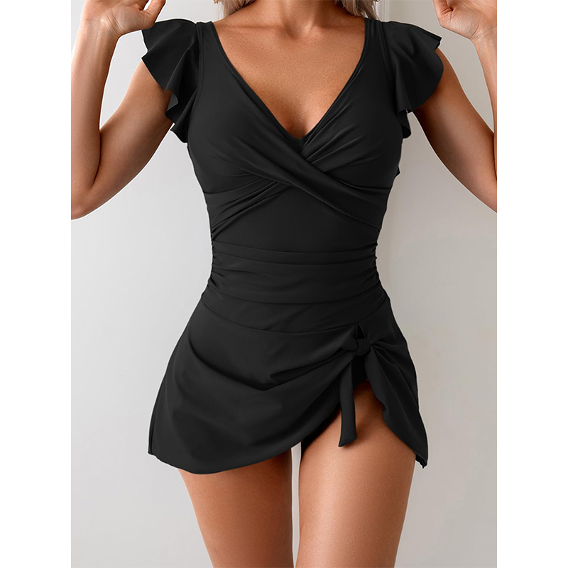👗 Plavky s výstrihom do V a stiahnutým pásom 🌊