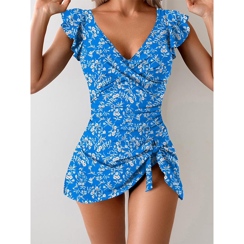 👗 Plavky s výstrihom do V a stiahnutým pásom 🌊