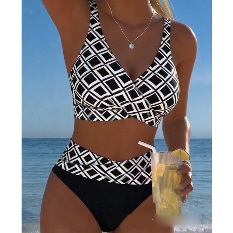 👙🌊Dámský dvoudílný bikini set s vysokým pasem